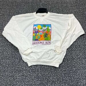 Vintage Arizona Sun Shirt Men S-M White Todd Long Sleeve Crew Neck Deadstock New